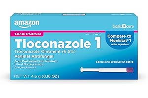 Amazon Basic Care Tioconazole Ointment 6.5 Percent, 1-Dose Treatment, Vaginal Yeast Infection Treatment For Women, Feminine Care, 0.16 ounce (Pack of 1)