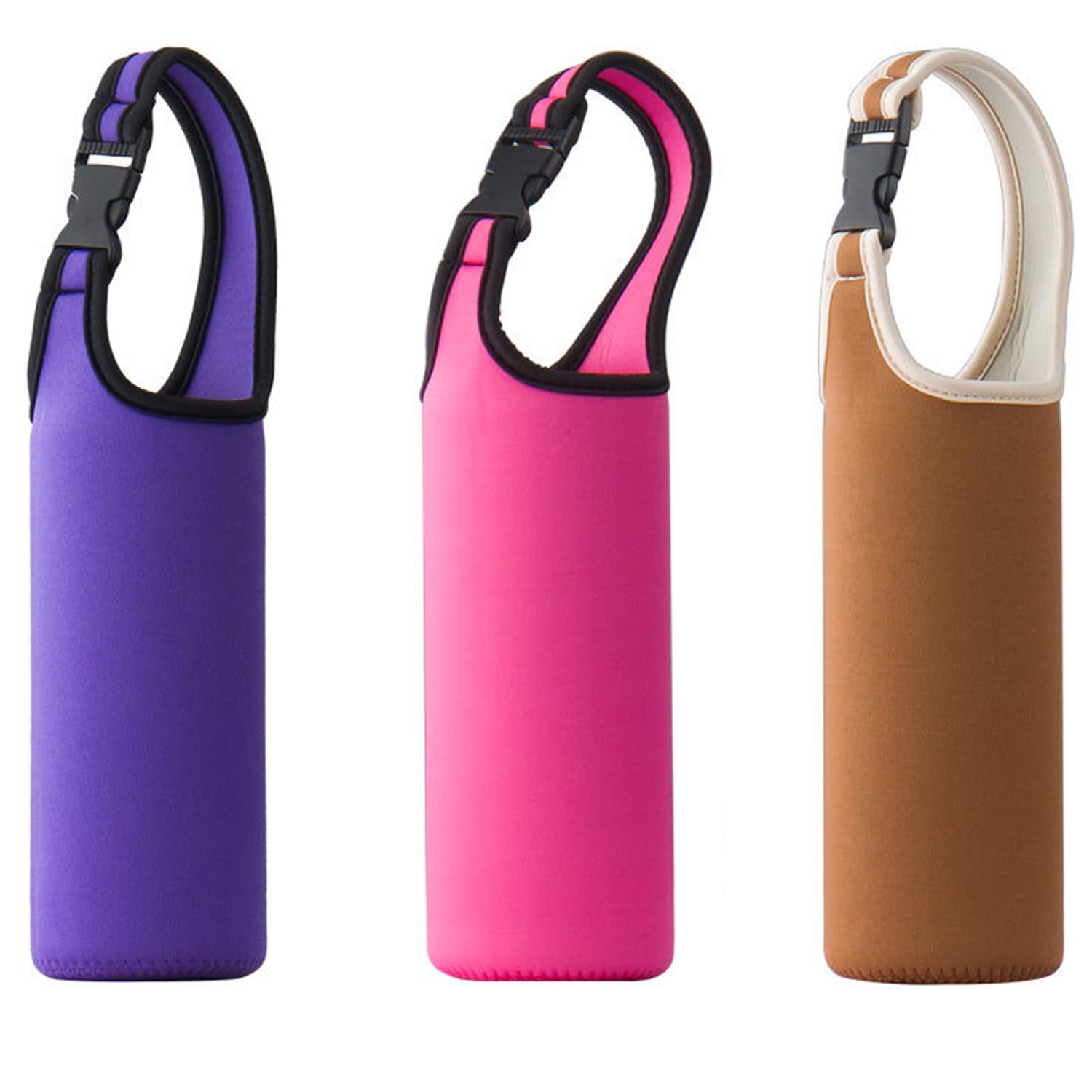 3PCS Water Bottle Carrier 16oz-21oz, TuNan Neoprene Sleeve Cup Holder Pouch with Carrying Handle for All Portable Sport Water Bottle