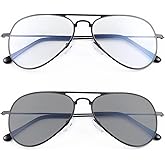 MIRYEA Photochromic Progressive Multifocus Reading Glasses Anti UV Sun Readers Blue Light Blocking Sunglasses for Men Women