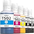 Spaceink 502 Ink Refill Bottles for Ecotank ET-4760 ET-3760 ET-2760 ET-2850 ET-2750 ET-3850 ET-4850 ET-3700 ET-4750 ET-3830 ET-3750 ET-15000 ET-2700 Printer 140ml 5 Bottles(2BK C M Y)