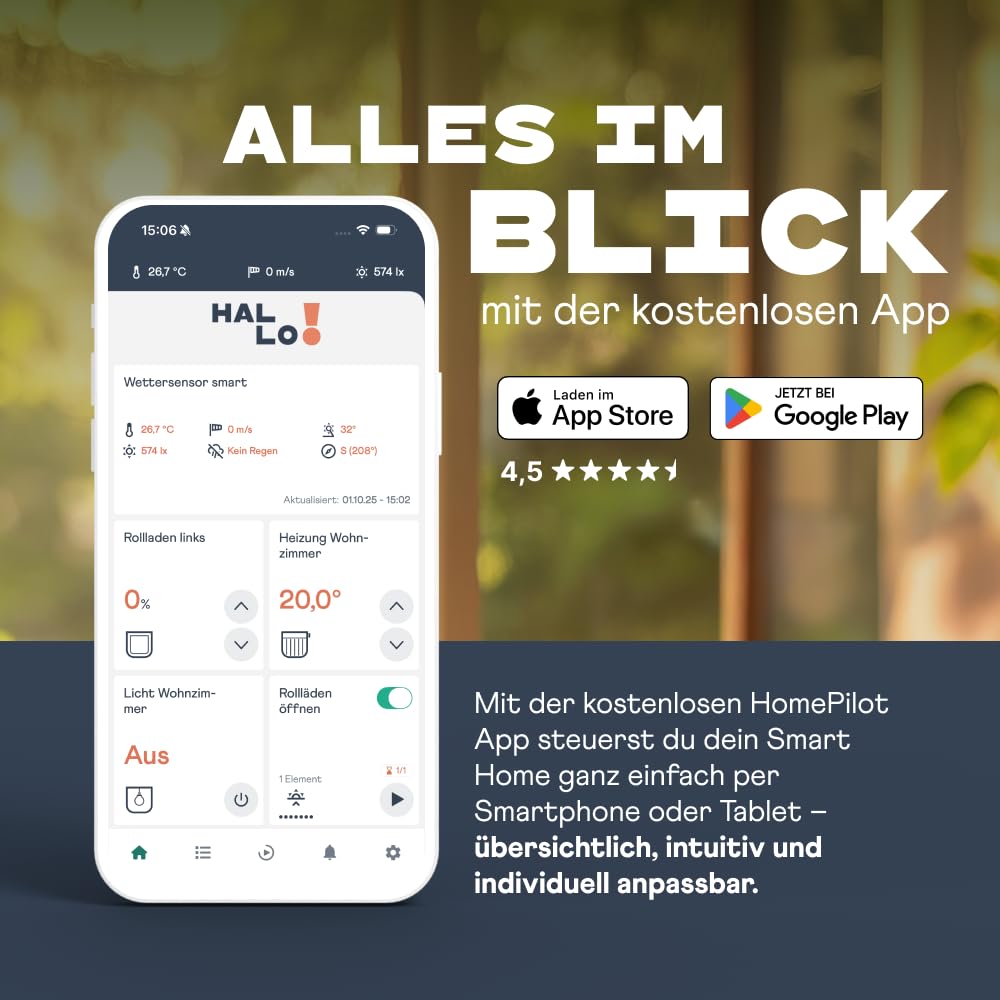 Home Pilot Gateway premium, Smart-Home Zentrale inkl. App; Kompatibel mit Apple Home, Amazon Alexa, Google Assistant; Matter-Bridge, Steuerung für smarte Home Pilot-Geräte (Rollladen, Heizung uvm.) 3
