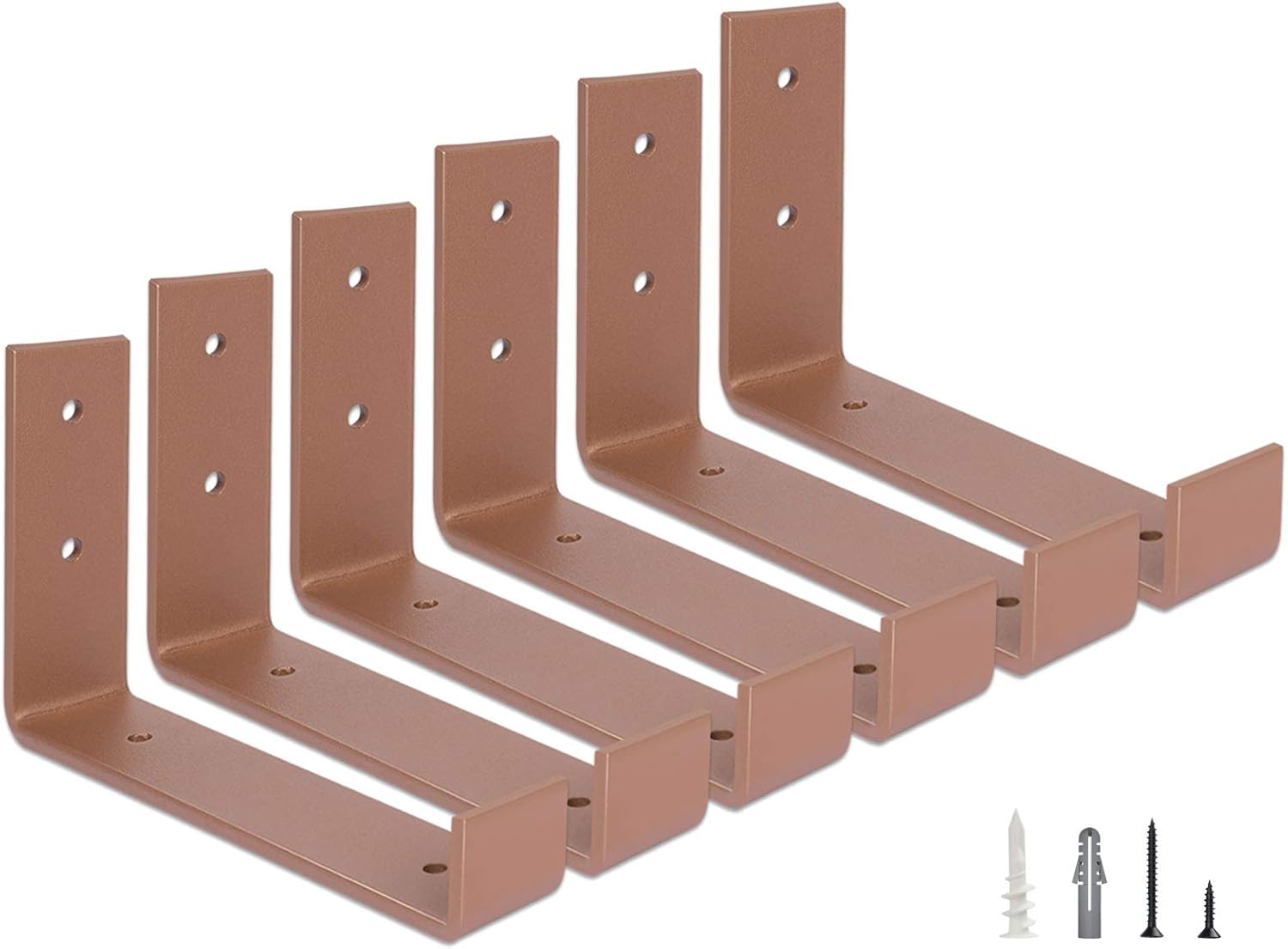 Future Way Shelf Brackets 8 inch for Wood Shelves, 6Pack