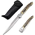 geegift 12" Large Pocket Folding Knife, EDC Knife,Stainless Steel Blade Resin Handle for Camping Hunting Outdoor Men