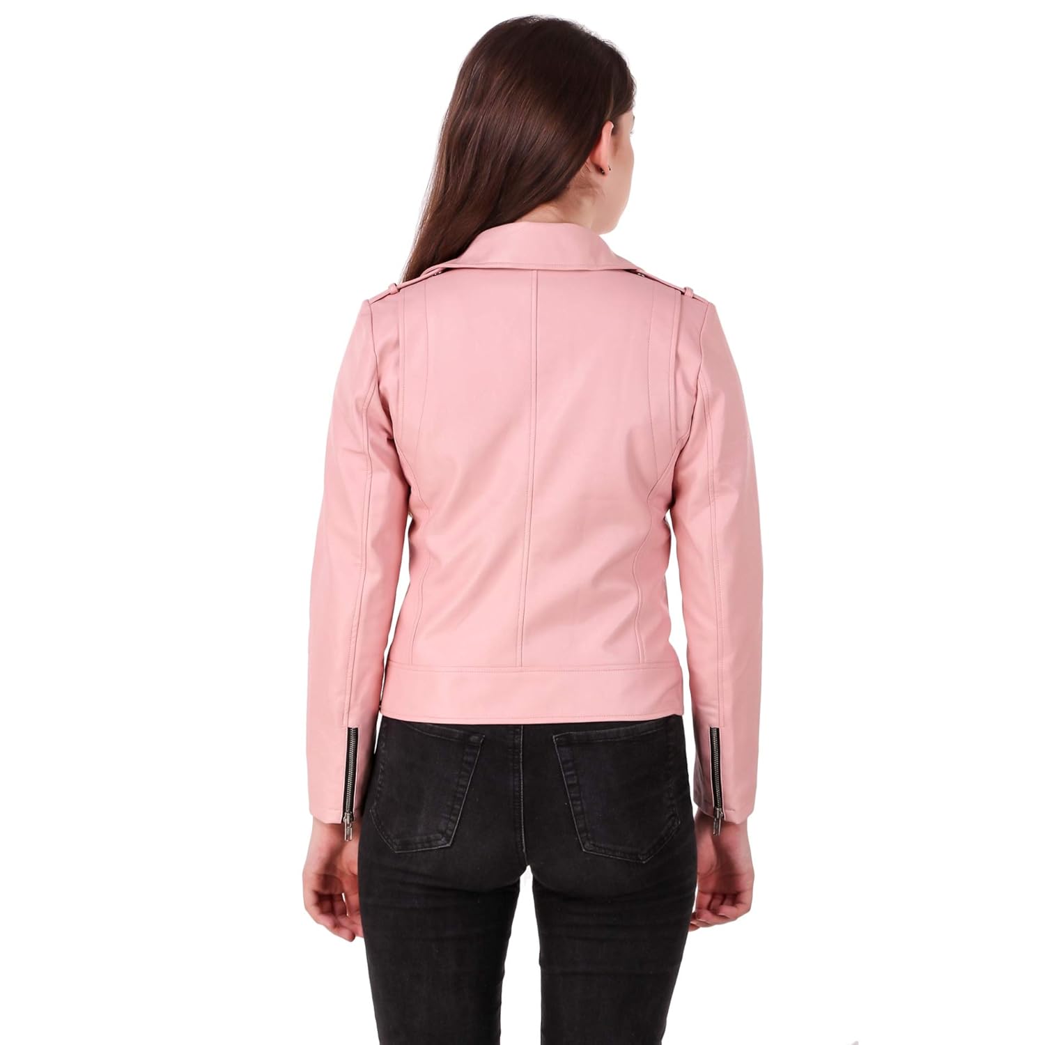 leather jacket pink colour