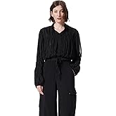 DEE OCLEPPO Womens Winona Chiffon Banded Rushed Blouse Standard