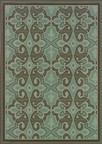Granville Rugs Monterey Indoor/Outdoor Area Rug, Blue/Brown, 6' 7 x 9' 6""