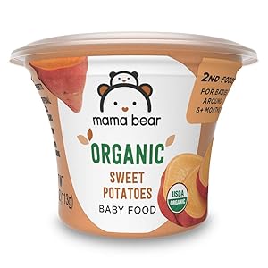 Amazon Brand - Mama Bear Organic Baby Food, Sweet Potatoes, 4 Ounce Tub, Pack of 12
