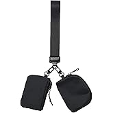 FJYHWXGF Wristlet Keychain Wallet for Women Mini Zip Dual Pouch Wristlet Detachable Dual Pouch Wristlet Portable Coin Purse