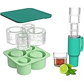 Aoxoa Ice Mold for Stanley 40 oz 30 oz 20 oz Tumbler Cup, 4-Tier Hollow Cylinder Ice Mold with Lid, Easy Release Ice Maker Co