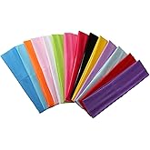Zapire 14pcs Mixed Colors Yoga Sports Headbands for Women - Soft Elastic Stretch Girls Athletic Headbands