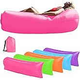 Inflatable Couch Lounger Sofa for Camping, Beach, Outdoor - Lightweight Air Blow Up Chair with Carry Bag, Quick Inflation & D