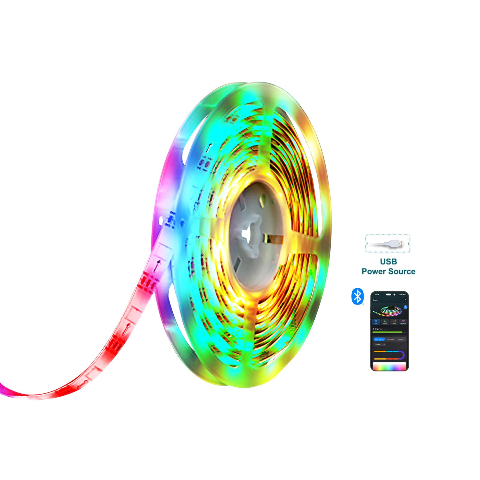 OLIGHT Ostrip RGB LED Strip Lights, 16.4 ft, Smart Lamp with Remote APP Control, Countdown Timer, Music Sync, 16 DIY Options, Decoration for Bedrooms, Cabinets and Ceilings