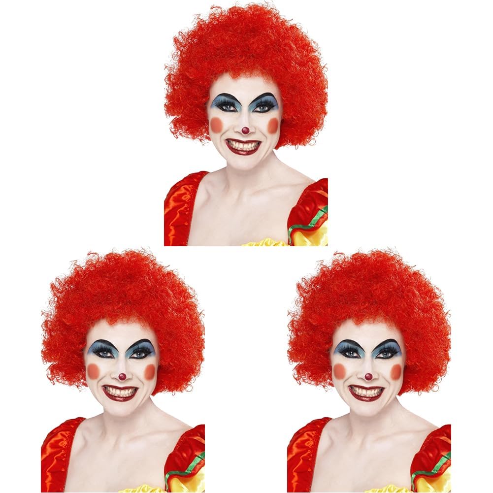 Smiffys Crazy Clown Wig Red (Pack of 3)