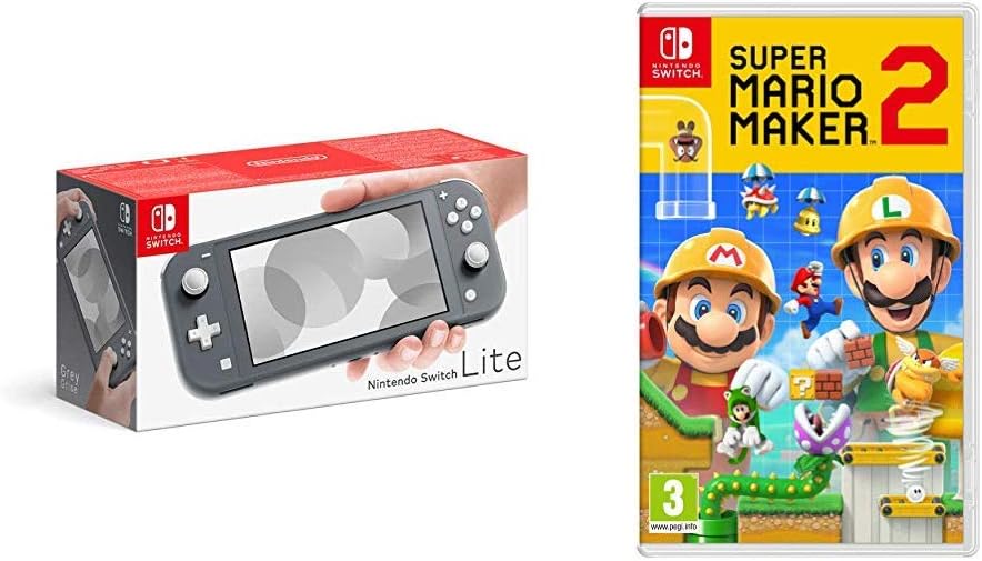 Nintendo Switch Lite - Grey + Super Mario Maker 2 Standard Edition