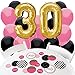 Chic 30th Birthday - Pink, Black and Gold - Confetti and Balloon Birthday Party Decorations - Combo Kit