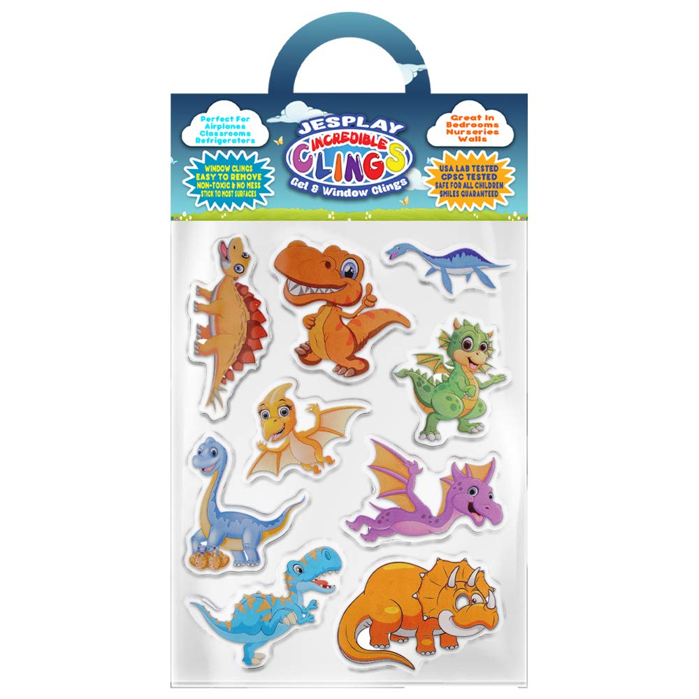 Happy Dinosaurs Thick Gel Clings Incredible Removable Window Clings for