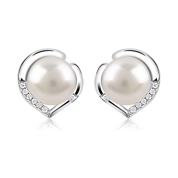 B.Catcher Pendientes Perlas Mujer Plata de Ley 925 ''El Lenguaje del corazón'' con Para Regalo Originaleshttps://amzn.to/2CSho40