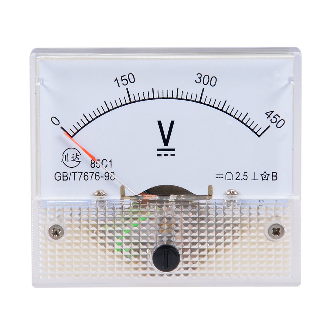 sourcingmap DC 0-450V Analog Panel Voltage Gauge Volt Meter 85C1 2.5% Error Margin