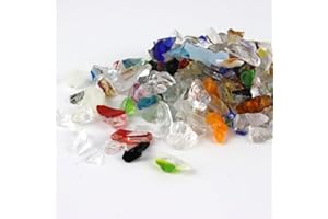 RUIRUI Fire Glass for Fire Pit, 10 Pounds Reflective Fireplace Glass 1/4 Inch Glass Rock for Outdoorliving and Indoors Firepit Glass Decoration (Multi-Colored)