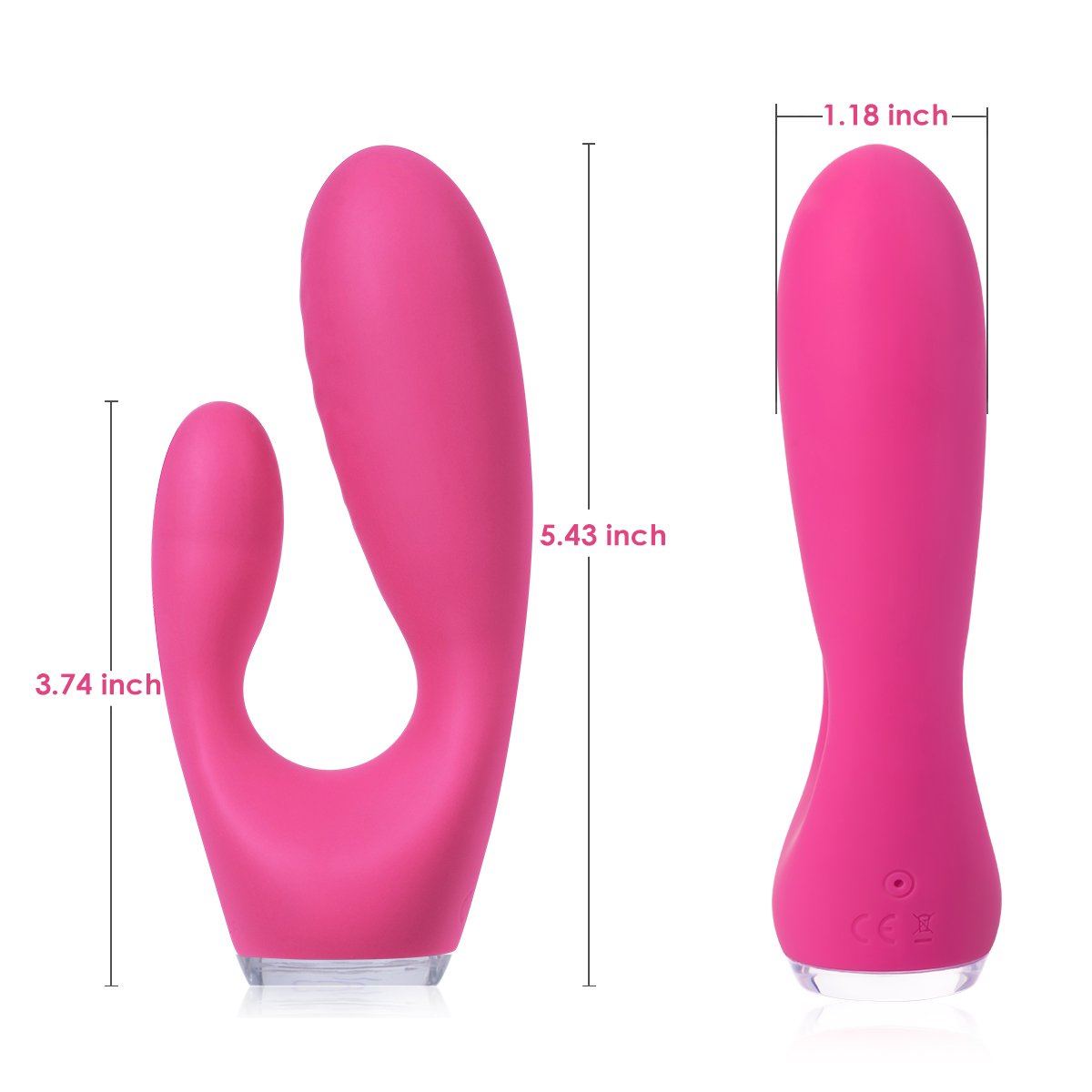 ZEMALIA Venus Waterproof G-spot Clitoris Rabbit Vibrator Rechargeable Massager Sex Toy for Women,Purple/Plum Red