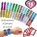FiGoal 16 Pack Valentine's Day Cards with 16 Pack Mermaid Slap Bracelets Two-Color Decorative Reversible Charm Bracelets Magic Sequins Flip Wristband Kids Classroom DIY Gift Set Student Toy Present Pa
