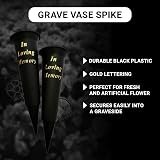 Caliko Set of 2 In Loving Memory Grave Vases with Spikes Black view 3