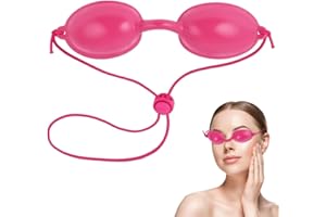 Tanning Goggles with Adjustable Strap and Removable Cord, Soft PVC Eye Shields with Over 98% UV Protection, Durable Lightweig