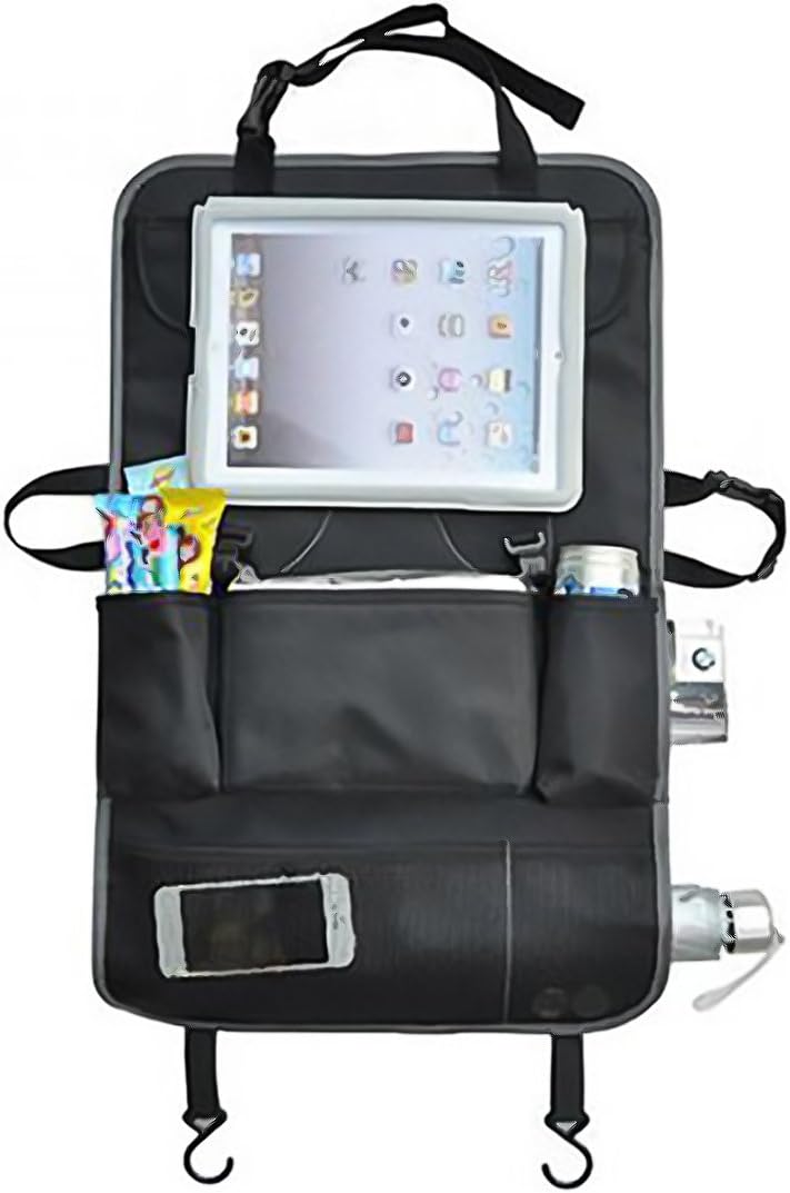 Backseat Organizer with Tablet Holder, Perfect Car Organizer For Kids, Or Adults to Stay Clutter Free plus Car Storage kick mat for seat