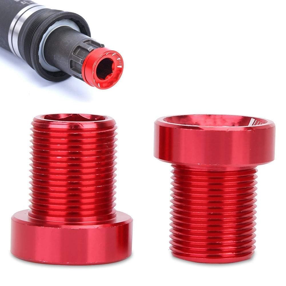 2Pcs Splined Bottom Bracket Bolts, Aluminum Alloy Crank Arm Bolt M15x19mm Titanium Crank Arm Screws Splined Bottom Bracket Bolts Bicycle Bike BB Axis Screws for Mountain Road Bike (Red)