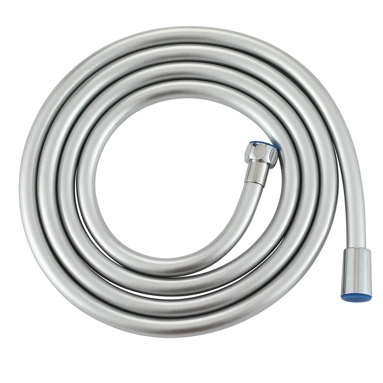 Muxios PVC Smooth Shower Hose 2.5 Meters 98 inch, Replacement Shower Pipe with Brass Connections, Flexible Anti-Twist, Silver