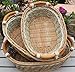 RT450100-3: Handwoven Wicker Storage Baset Curve Pole Handle Baskets in Brown (Set of 3)