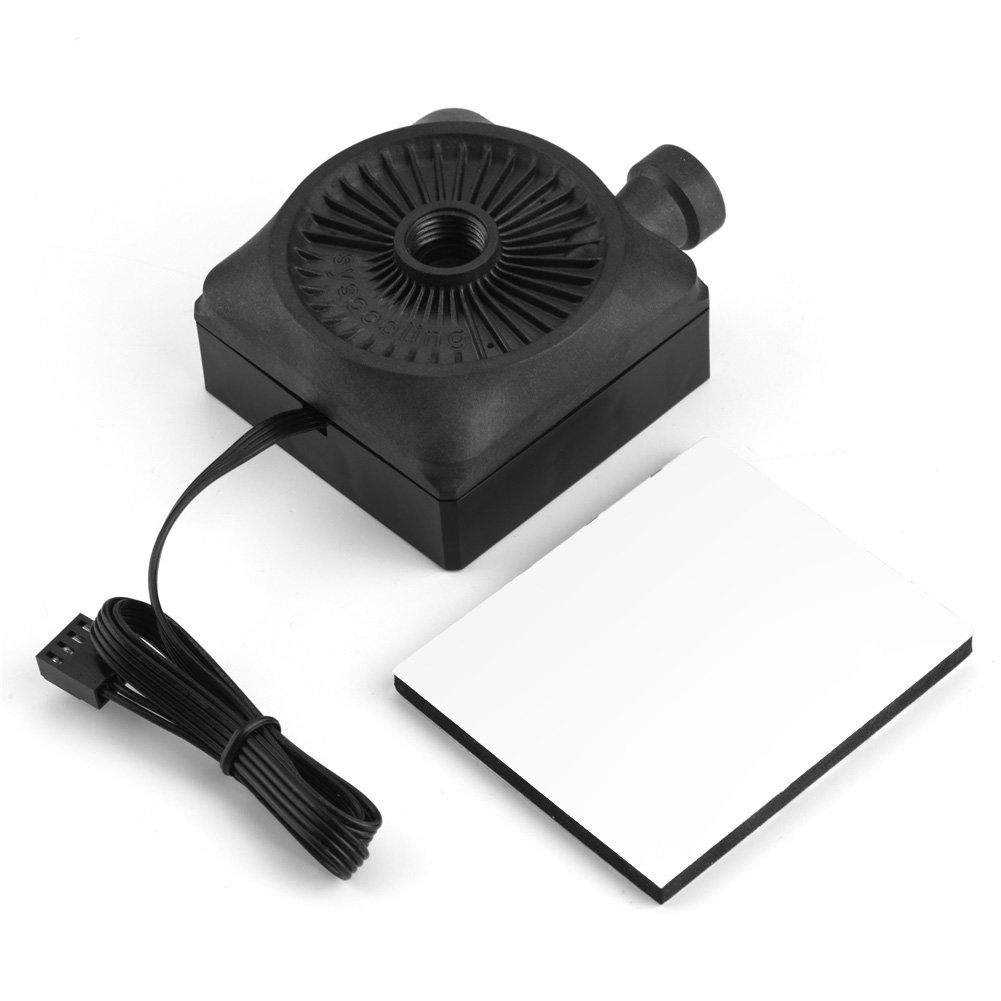 ASHATA water cooling pump, DC 12V extremely quiet CPU pump for computer water cooling system 500L/h G1/4-wire, stable CPU water pump, ultravibration and low noise