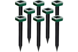 SAILHOME 8 Pack Mole Repellent Solar Powered, Waterproof Mole Repellent Chipmunk Repellent Outdoor, Gopher Repellent Ultrasonic Solar Powered for Groundhog Chipmunk Repeller, Lawn Garden