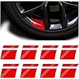 Mandark 24PCS Car Wheel Rims Decal Stripes, Reflective Vehicle Tire Rim Stickers for 18-21 Inch Wheels, Safety Auto Exterior Hash Stripe Sticker Decoration, Universal for SUV, Truck, RV (Red)