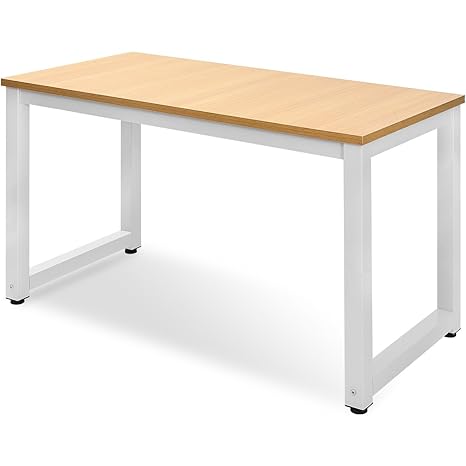 Merax Computertisch Schreibtische Bürotisch Arbeitstisch PC-Tisch, Eiche Farbe (Eiche-Weiß)