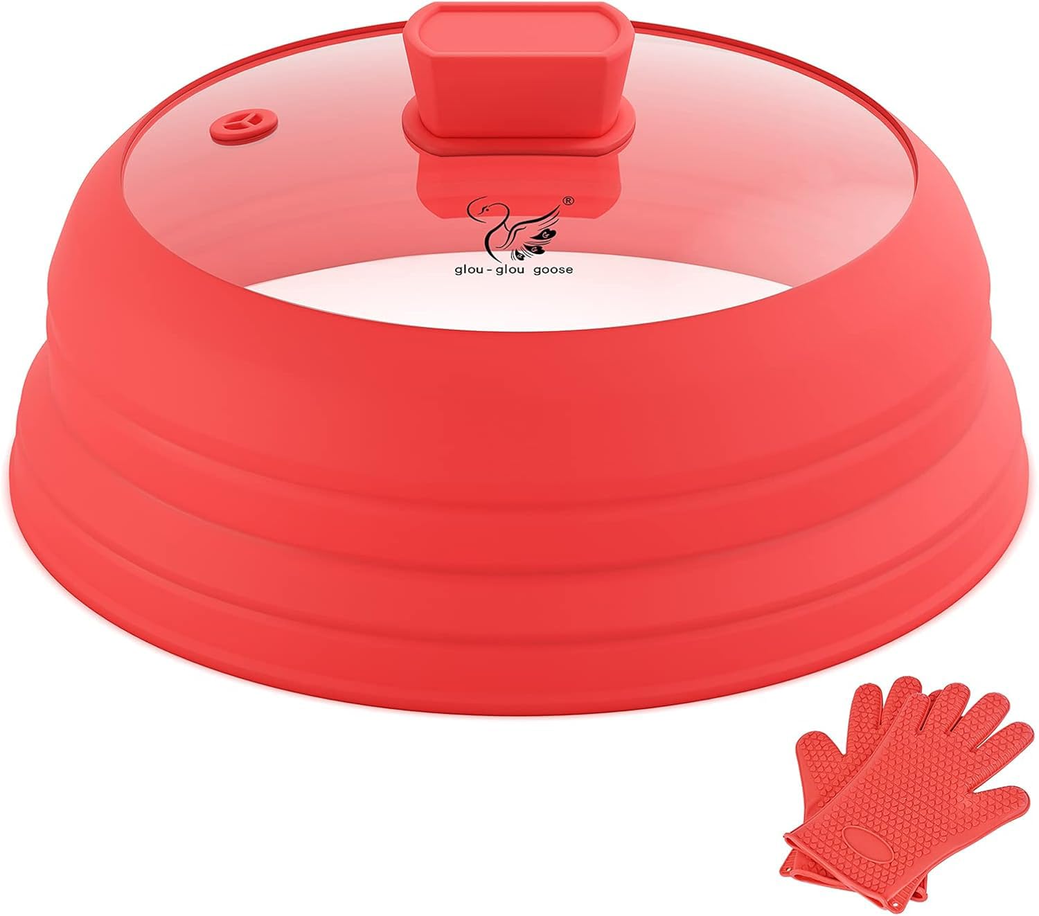 Photo 1 of ***MISSING PARTS*** Microwave Splatter Cover Glass with Collapsible Silicone for Food Cover Plate Cover 10.8 inch with Anti-Scalding Gloves