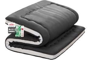 Syalife Japanese Futon Mattress Floor Mattress Twin Size, 4" Thicken Foldable & Portable Floor Bed Sleeping Pad, Traditional Shikibuton 32D Foam Filled, Design in Japan (Black, 39 * 80)