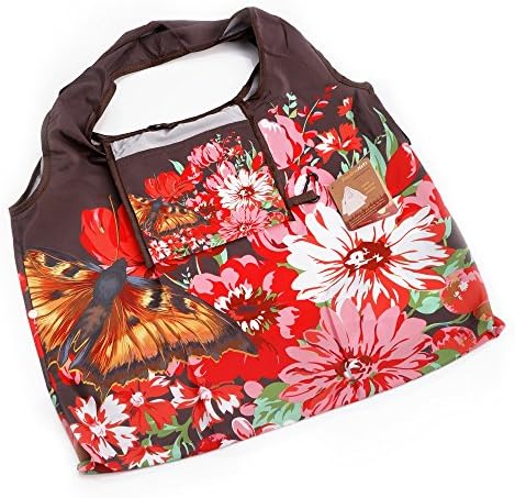 PreserveNext Premium Reusable Shopping Tote / Grocery Bag / Travel Bag with Built-in Pouch – Spring Bloom (1 Pack)