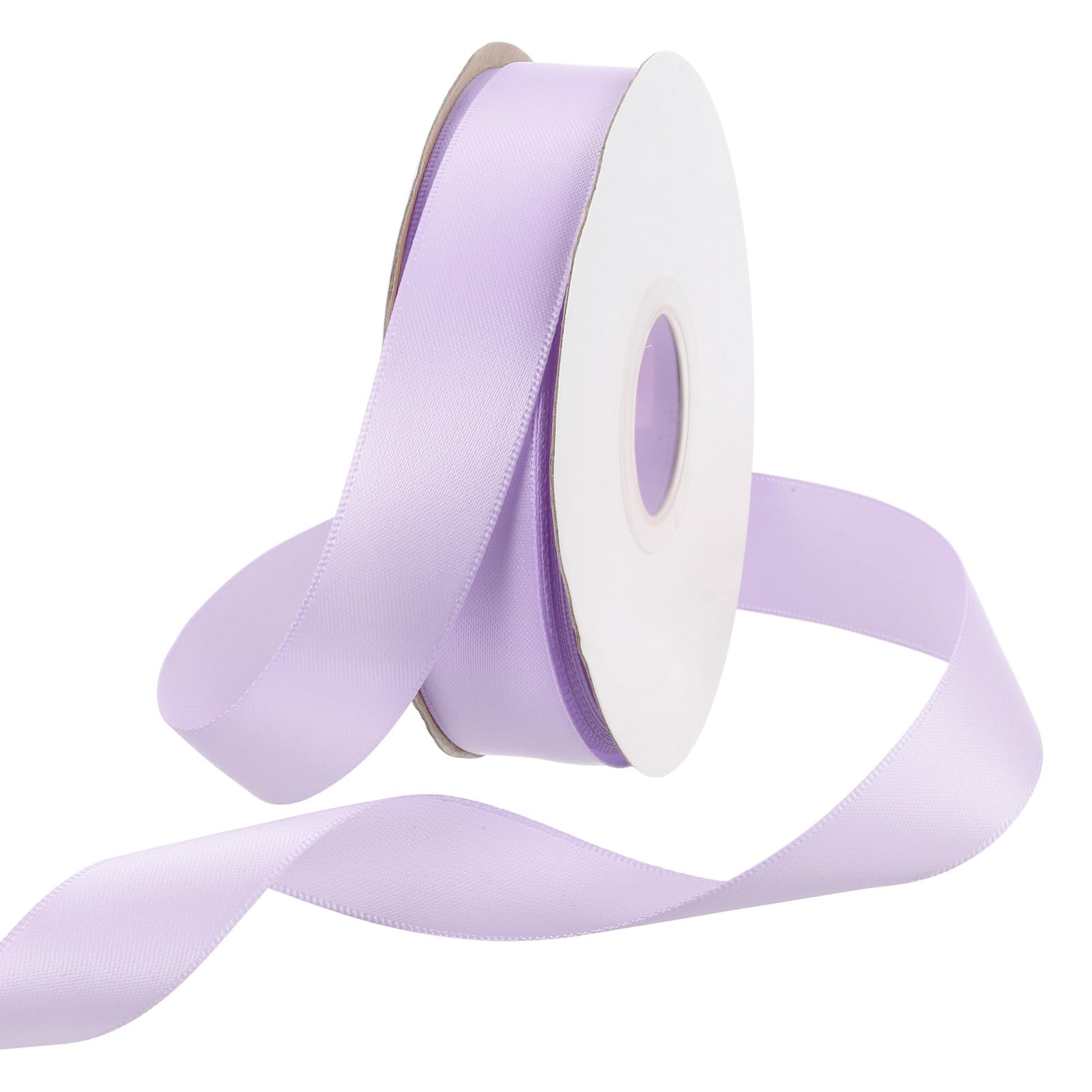 Rebower 25mm Satin Ribbon 23m Thick Double Face Grosgrain Silk Ribbon, [for Gift Wrapping, Hair Bows, Wedding, Cake, Flower] - 25 Yard/75ft/ Light Purple