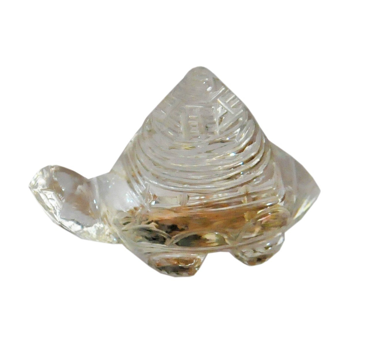Purpledip Clear Crystal Quartz Sri Yantra (Lakshmi Yantra/Sri Chakra): Hand Polished 100% Natural Authentic Spiritual Device (11340)