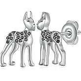 Great Dane Earrings 925 Sterling Silver Dog Stud Earrings Cute Animal Great Dane Gifts for Women