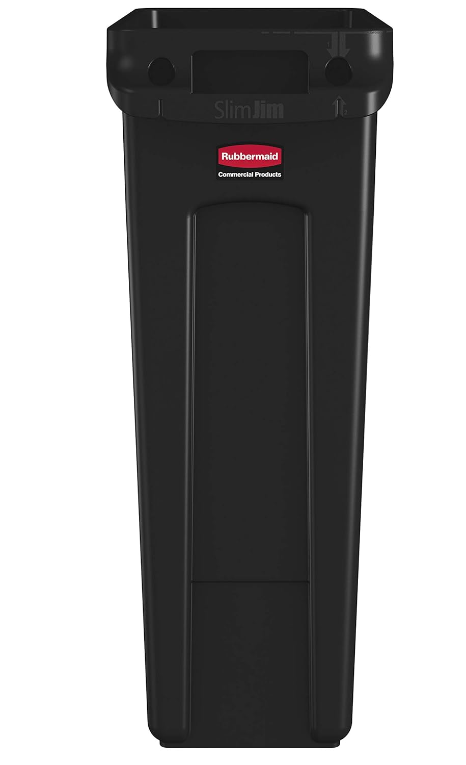 Rubbermaid Commercial Products Slim Jim Plastic Rectangular Trash/Garbage Can With Venting Channels, for Kitchen, Office, Workspace, 23 Gallon, Black - FG354060BLA: Waste Bins: Industrial & Scientific