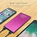 Slim Power Bank,Sky-shop Portable Power Bank 15000mAh External Battery Charger, Ultra Slim Design with 2 USB Ports for iPhone,iPhone 8,iPhone X,iPad, Samsung ,HTC ,LG and More(Rose Gold)