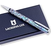 LACHIEVA LUX Abalone Shell Ballpoint Pen, Luxury Gift for Men & Women, German P900M 1.0MM Refill, Executive Writing Pen in Gift Box