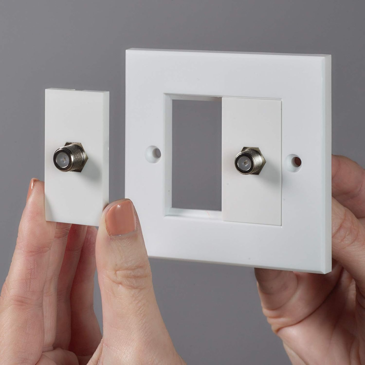 Computer Spares Silver F Type (Satellite) Module - Suitable for Connecting Satellite Coaxial Cables - 25mm x 50mm Size - Image 4