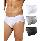Arjen Kroos Mens Cotton Briefs Low Rise Breathable Pouch Underwear Underpants with Opening Fly 3 Pack