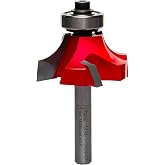 Freud Quadra-Cut Radius Rounding Over Bit with Perma-Shield Coating for Flawless Finish - 4 Cutters, 1/4" Shank Dia., 3/8" Radius, 2-3/16" Length - 34-114