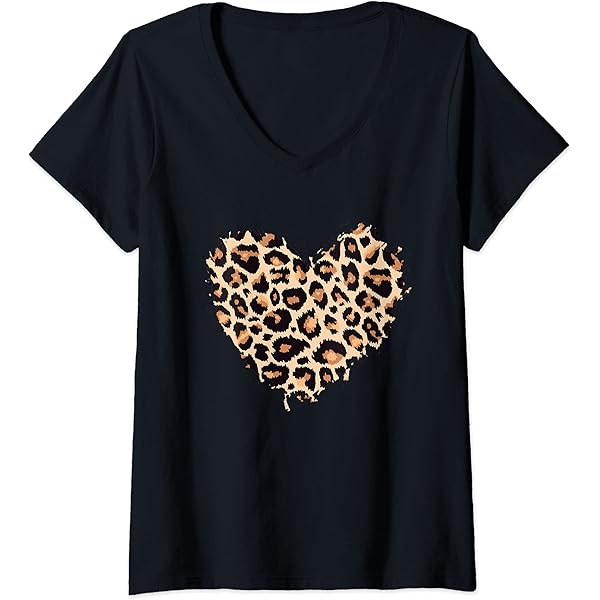 【YEGG】25ss Leopard heart Tee Amazon.com: Cheetah Leopard Heart girls animal Print T-Shirt