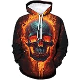 Girren Skull Hoodie For Men 3D Print Novelty Graphic Hoodies Fashion Sweatshirts