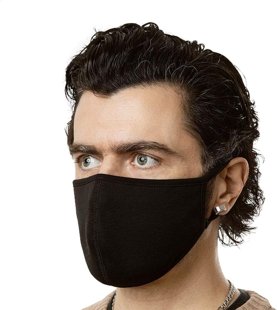 Spirit Shop Unisex Face Mask Reusable Washable Black Pack of 3